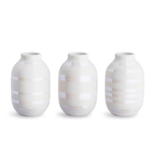 Kähler Omaggio vase miniature 3 stk perlemor-hvid