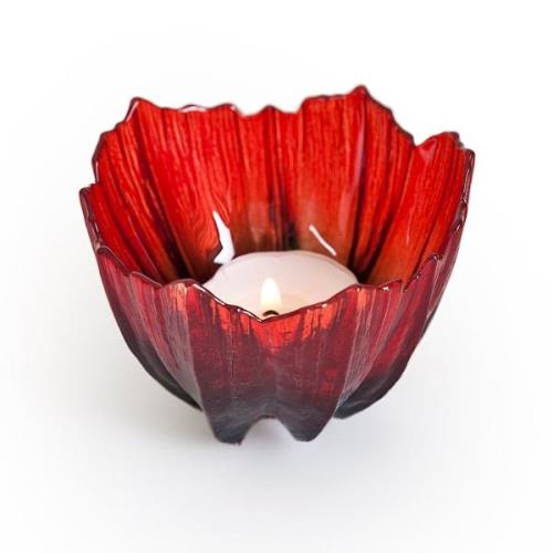 Målerås Glasbruk Poppy lysestage Rød-sort