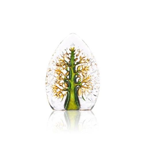 Målerås Glasbruk Yggdrasil glasskulptur grøn-gul Mini