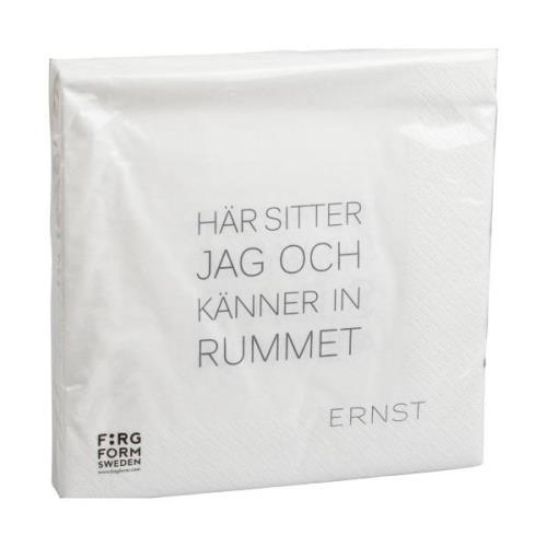 ERNST Ernst serviet med citat Tid-Rum 20-pak Hvid