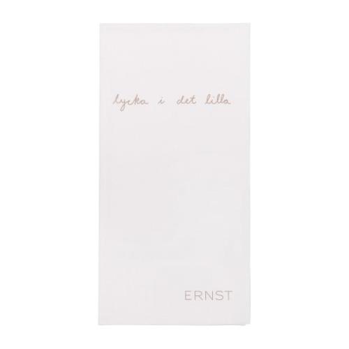 ERNST Ernst serviet med citatet "Lycka i det lilla" 20-pak Hvid-Grå