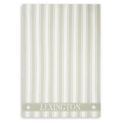 Lexington Icons Waffle Striped viskestykke 50x70 cm Sage green/White