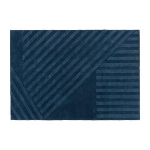NJRD Levels uldtæppe stripes blå 200x300 cm