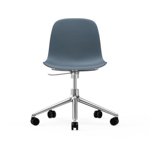 Normann Copenhagen Form chair drejestol, 5W kontorstol blå, aluminium ...