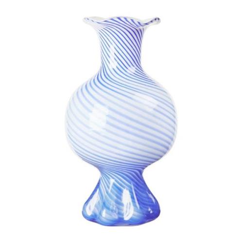 Broste Copenhagen Mella vase 30 cm Intense blue/Offwhite