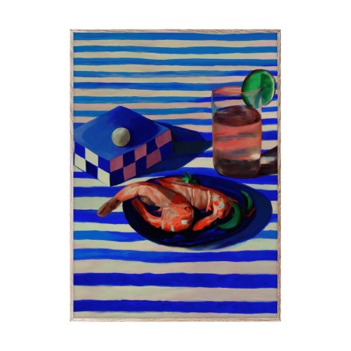 Paper Collective Shrimp & Stripes plakat 30x40 cm