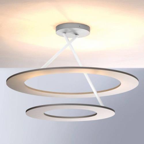 Bopp Stella LED-loftslampe 2 ringe aluminium/hvid