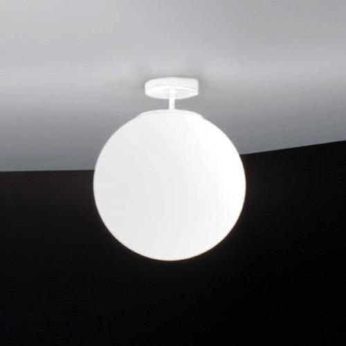 Sferis loftslampe i glas, 30 cm, hvid