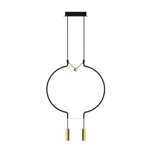 Axolight Liaison P2 hængelampe, sort/guld, 56 cm