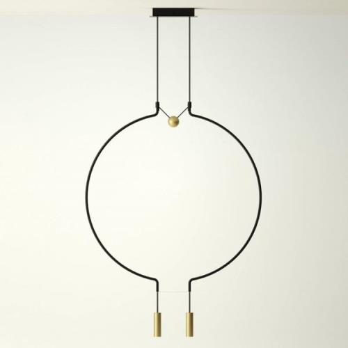 Axolight Liaison M2 hængelampe, sort/guld, 84 cm