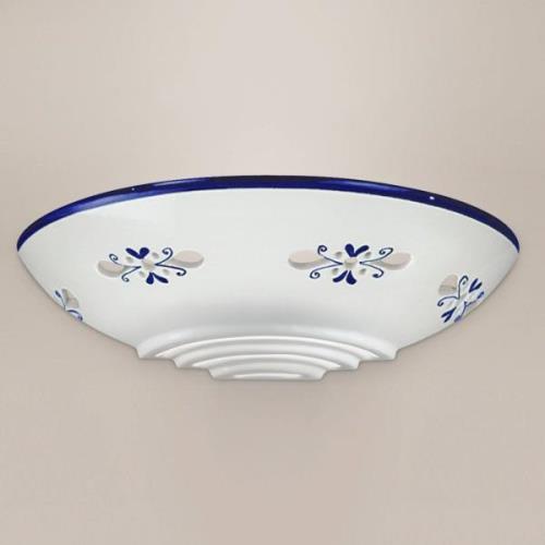 Bassano - smuk væglampe i keramik, blå