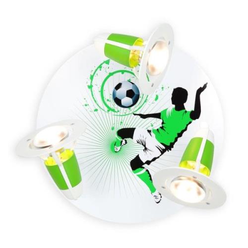 Soccer loftlampe, 3 lyskilder, grøn-hvid