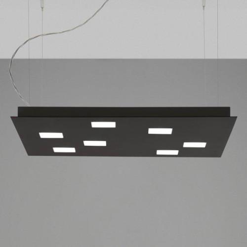 Fabbian Quarter - sort LED-hængelampe, 7 lyskilder