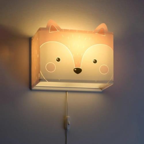 Little Fox-væglampe til børn med stikprop