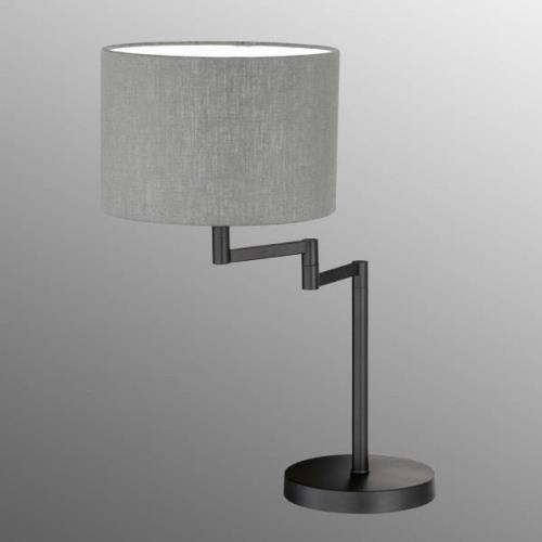 Rota bordlampe med grå linnedskærm