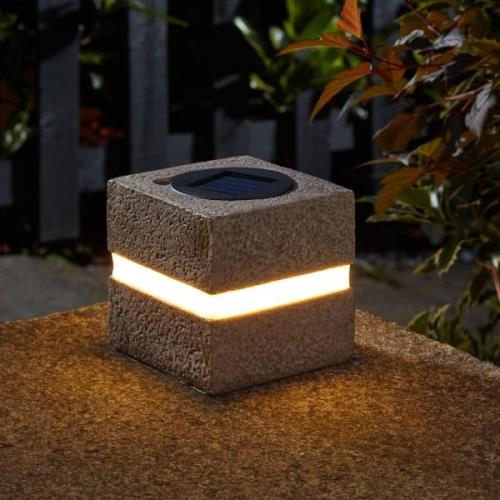 Glam Rock LED-sten med solcelle i sæt med 2 stk