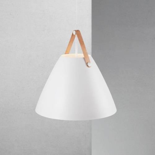 Strap hængelampe med metalskærm, Ø 48cm, hvid