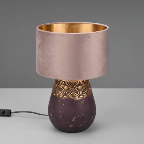 Kiran bordlampe, Ø 26 cm, keramikfod i brun