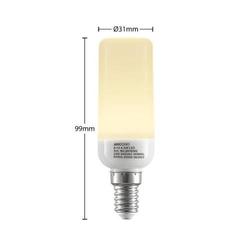 Arcchio LED-lampe i rørform E14 4,5W 3.000 K