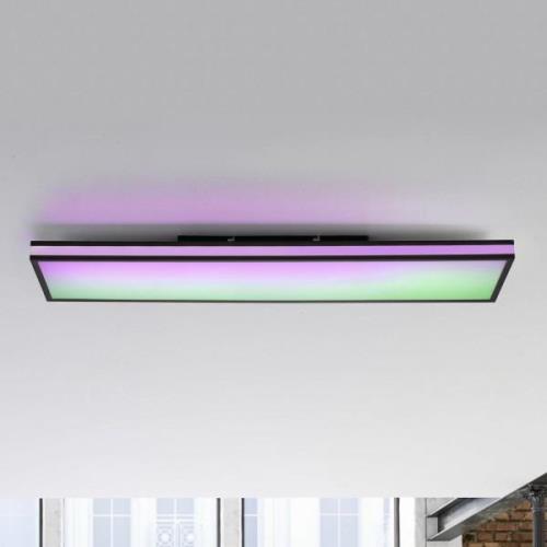 LED-loftslampe Mario, CCT, RGB, 100x25cm, sort