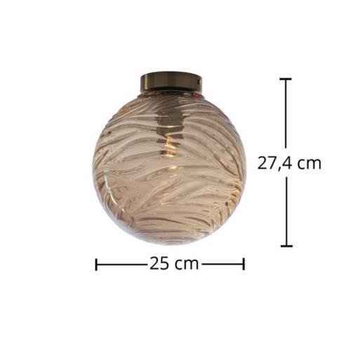 Nereide loftlampe, bronze glas