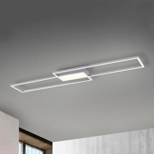 LED-loftslampe Asmin, CCT, stål, 109,5x25,7cm