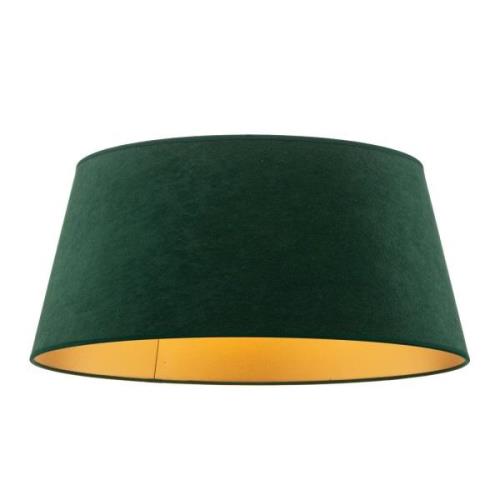 Cone lampeskærm, højde 22,5 cm, mørkegrøn/guld