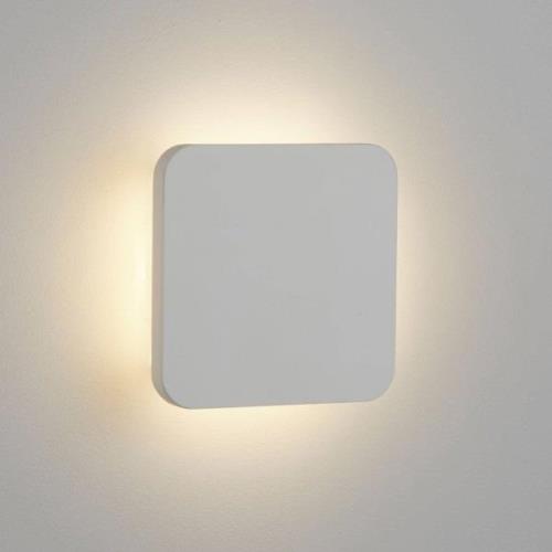 Gypsum LED-væglampe, 15x15 cm, hvid gips