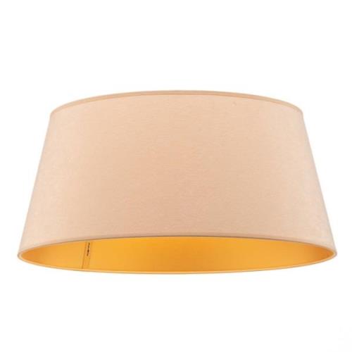 Cone lampeskærm, højde 22,5 cm, ecru/guld