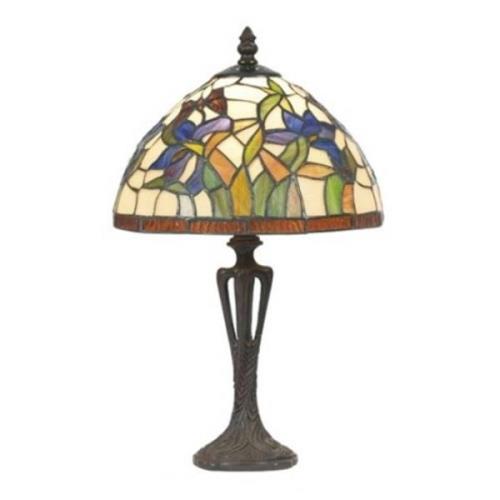 Diskret bordlampe ELANDA, Tiffany-stil 41 cm
