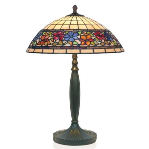 Flora bordlampe i Tiffany-stil, åben i bunden, 62 cm