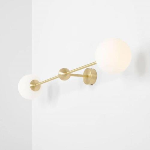 Alison væglampe, messing/hvid, 89 cm, 2 lyskilder