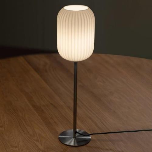 Cava bordlampe, stålfarvet, glas, højde 55 cm