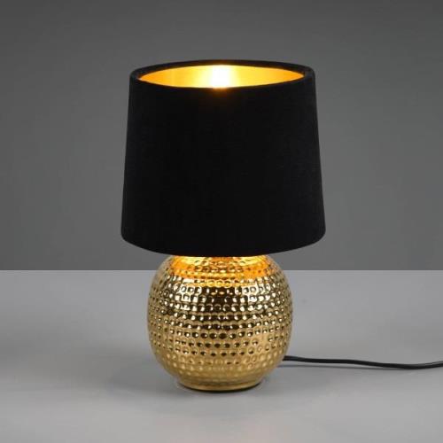 Sophia bordlampe med keramisk fod, sort/guld