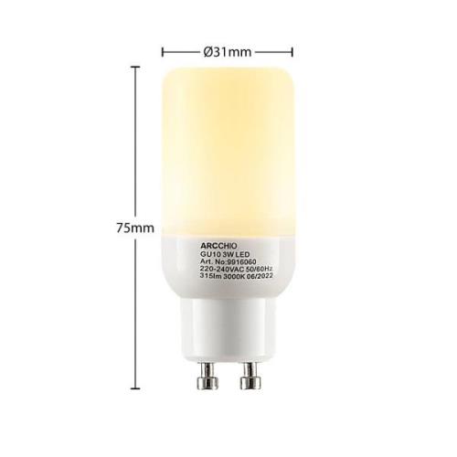 Arcchio LED-rørlampe GU10 3 W 3.000 K, 4 stk