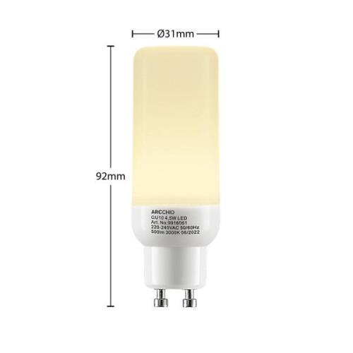 Arcchio LED-rørlampe GU10 4,5 W 3.000 K, 2 stk