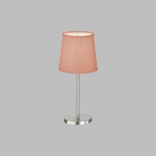 Eve bordlampe, hørskærm, nikkel/rosa
