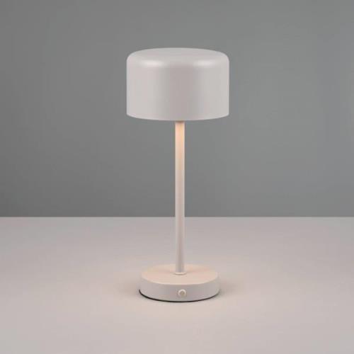Jeff LED genopladelig bordlampe, grå, højde 30 cm, metal