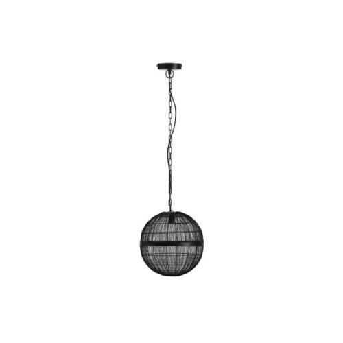 Hermi II hængelampe, metalflet, sort, Ø 30cm