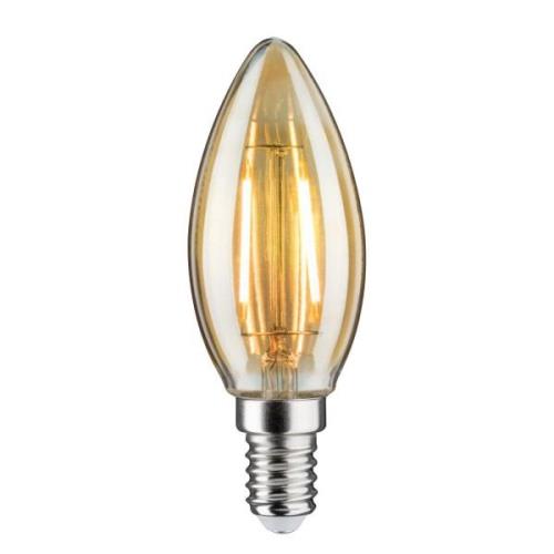 LED stearinlyslampe E14 4,7W 2.500K guld, dæmpbar