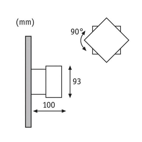 Paulmann Cybo LED udendørs væglampe, 2.700 K, 10x10 cm, grå