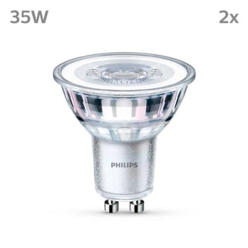 Philips LED-pære GU10 3,5 W 255lm 827 klar 36° 2