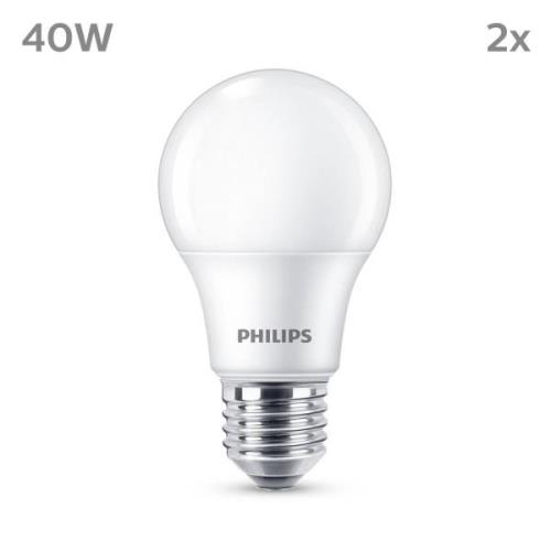 Philips LED-pære E27 4,9 W 470lm 2.700 K mat 2 stk