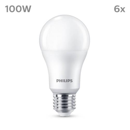 Philips LED-pære E27 13 W 1.521lm 2.700 K mat 6