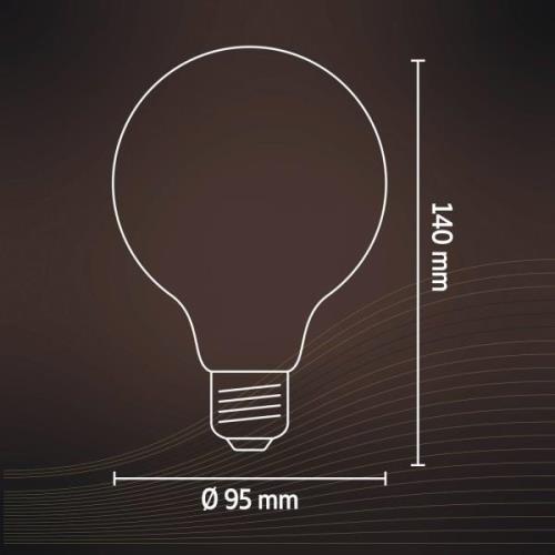 Calex E27 G95 4,5 W LED-filament guld 821, dæmpes