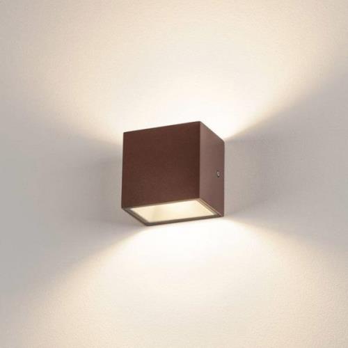 SLV Sitra Cube LED udendørs væglampe, rust