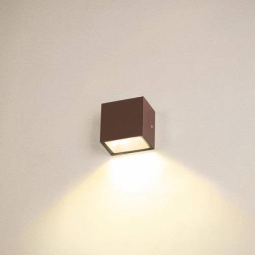 SLV Sitra Single LED udendørs væglampe ned, rust