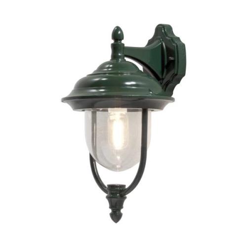 Enkel udendørs væglampe "Parma" - hængende, i grøn