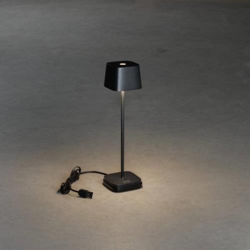 Capri-Mini LED-bordlampe til udendørs brug, sort