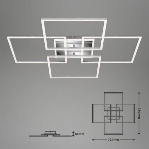 Frame S LED-loftslampe, 72,4x72,4 cm, aluminium